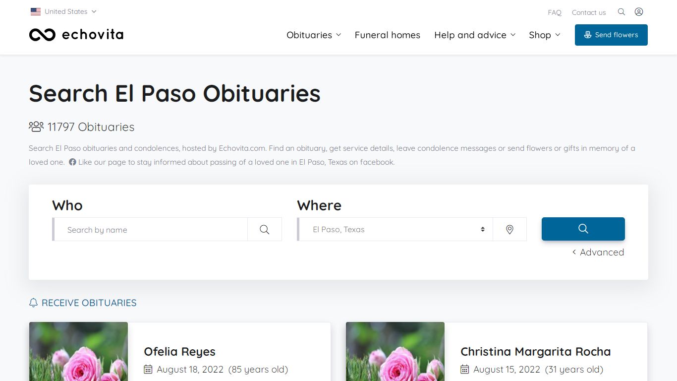 El Paso Obituaries - Latest Obituaries in El Paso, TX - Echovita